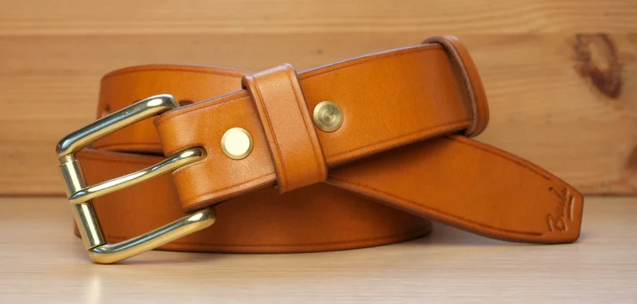 Bespoke Buck Billet Oak Bark Leather Belt